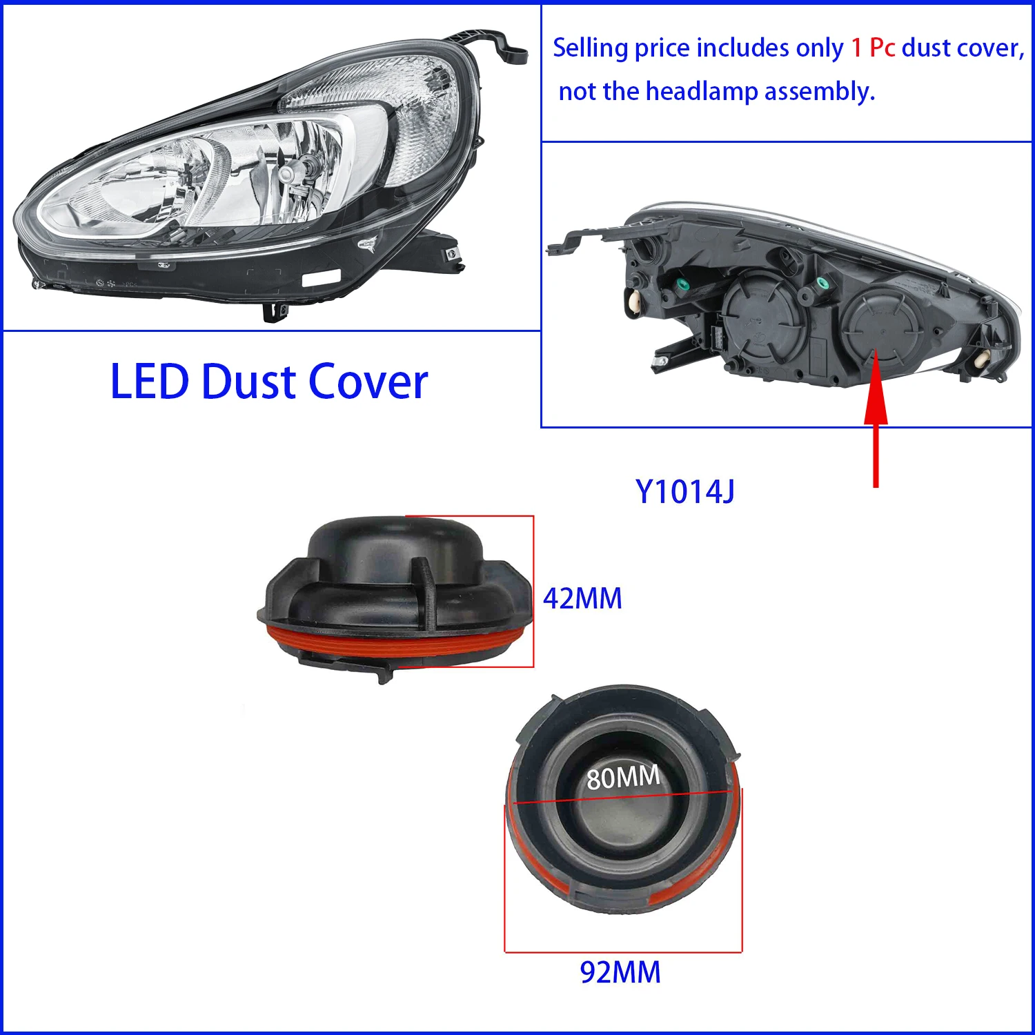 EHLTE 1 Pc Headlight Dust cover For Opel Combo 20001509 42440509 LED Bulb Extended Plug Headlamp Heighten Caps