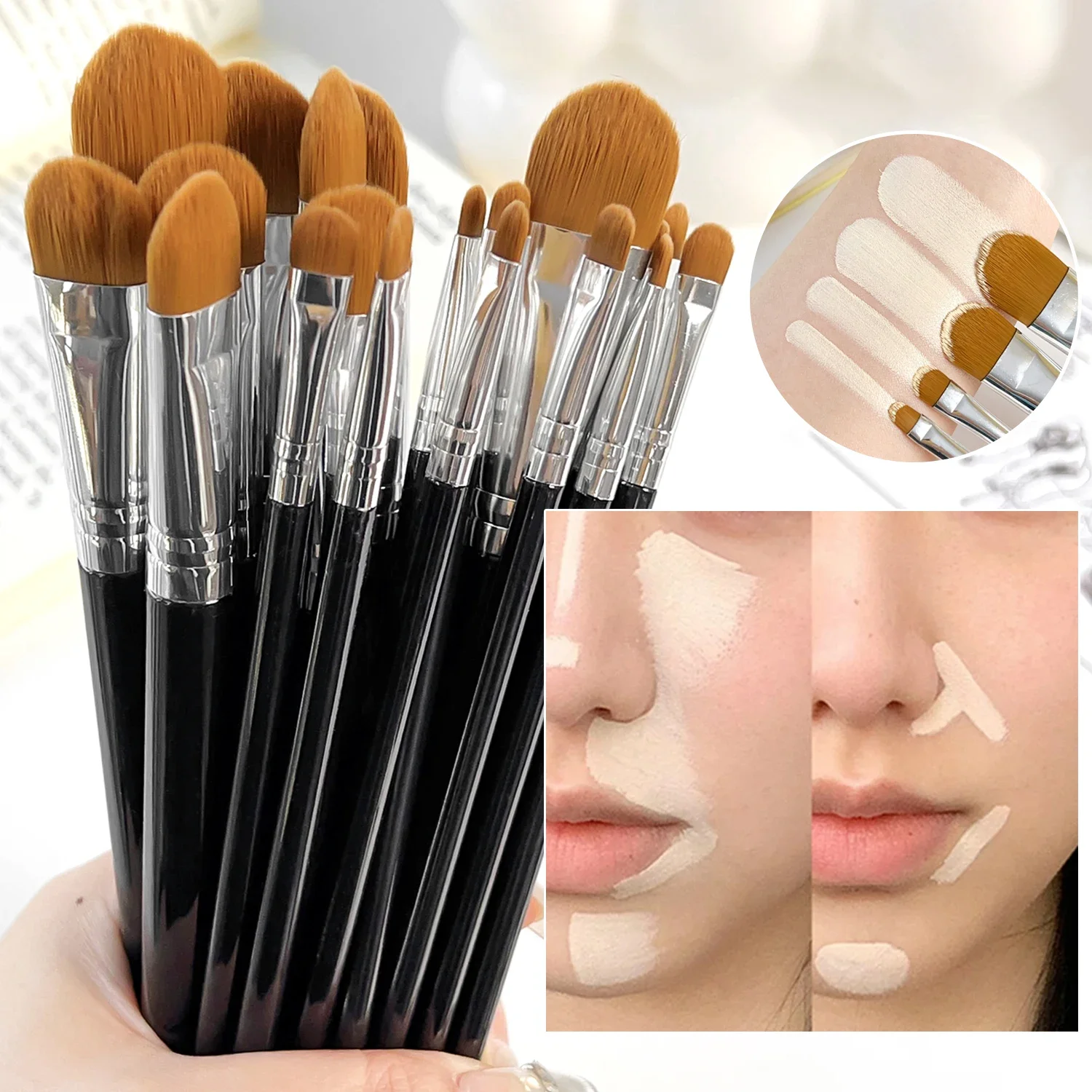 Ultra-thin Makeup Brushes Tongue-shaped Concealer Brush Detail Concealer Makeup Tool Professional Eyebrow Lipsticks Brush Women