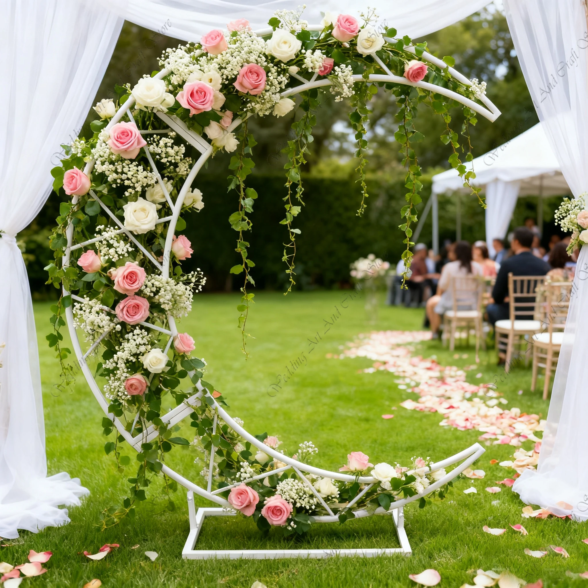 

1 шт. f30 1,8-2,4 м металлическая лунная свадебная арка цветочная рамка сценический фон Декор для свадебной вечеринки День святого Валентина ivy340