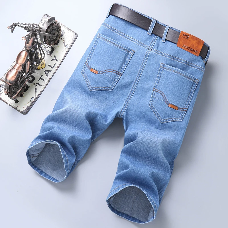 

12 Models Summer New Men's Denim Shorts Classic Black Blue Thin Section Fashion Slim Business Casual Jeans Shorts Male Brand