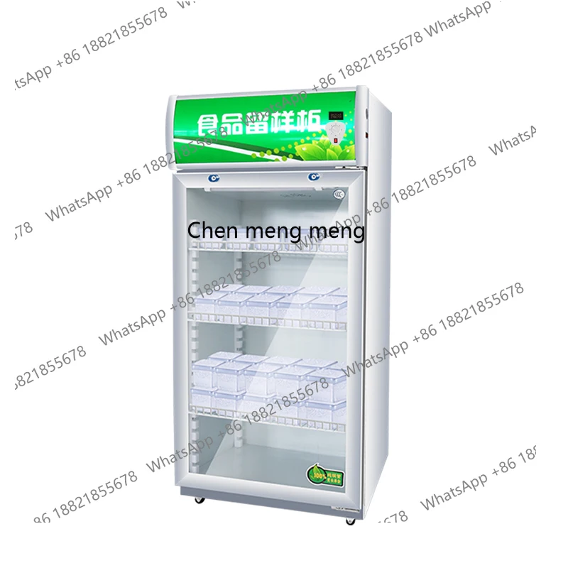 

Canteen food sample cabinet double lock temperature kitchen refrigerator vegetable fresh freezer beverage