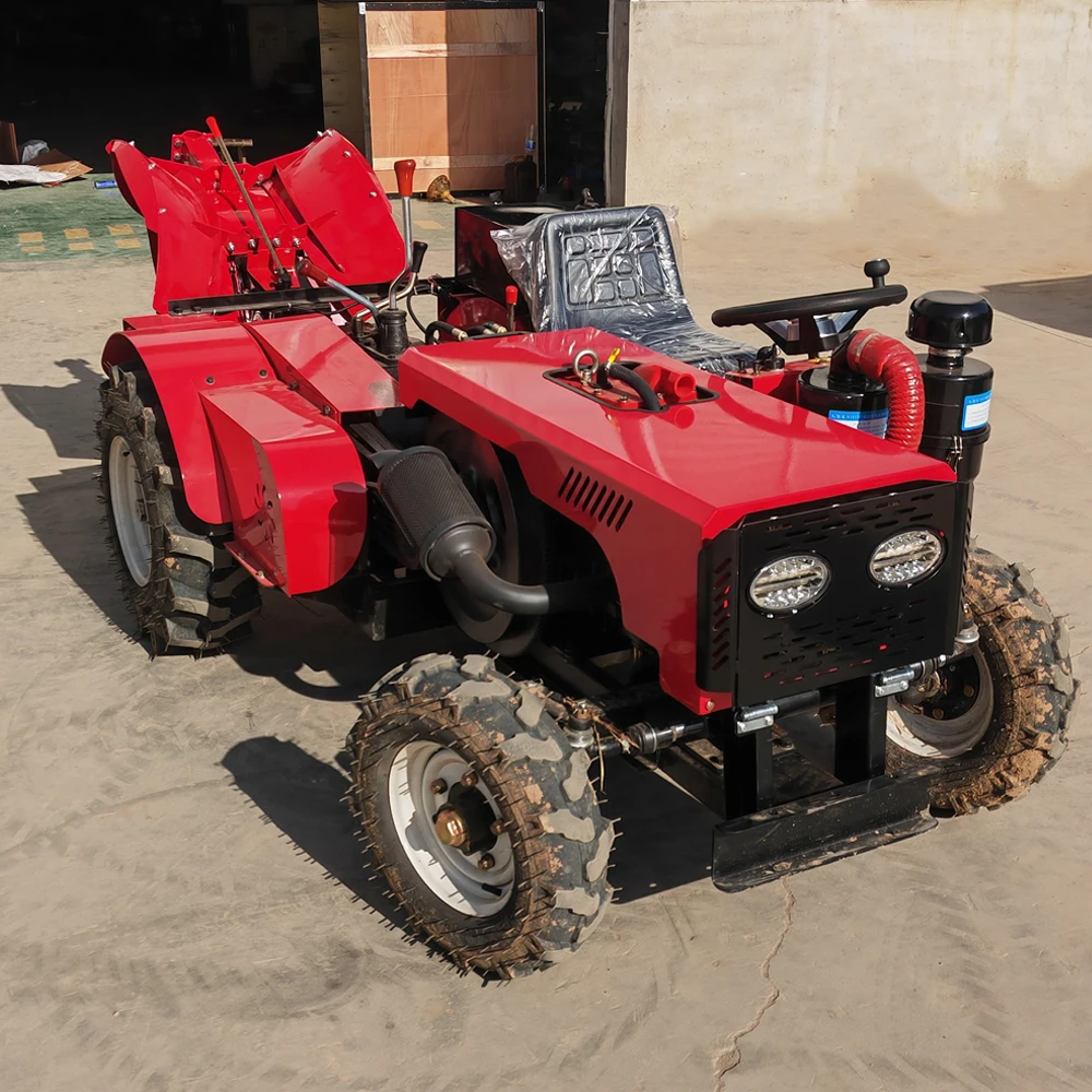 

Mini Rotary Tiller 25HP Greenhouse Orchard Ditching Rotary Power Amphibious Tiller Crawler Mini Rotary Tiller wheel Type Tractor