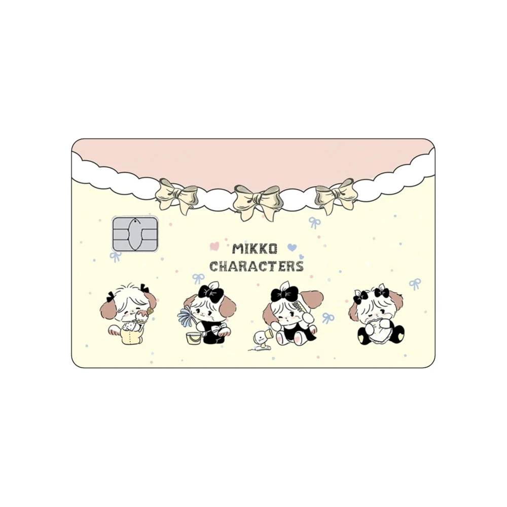 ملصقات لطيفة لبطاقة الائتمان Mikko Illustrator من الجلد Mousse Cammy Latte Souffle غير لامعة لبطاقة البنك VISA JCB وبطاقات IC الأخرى #4