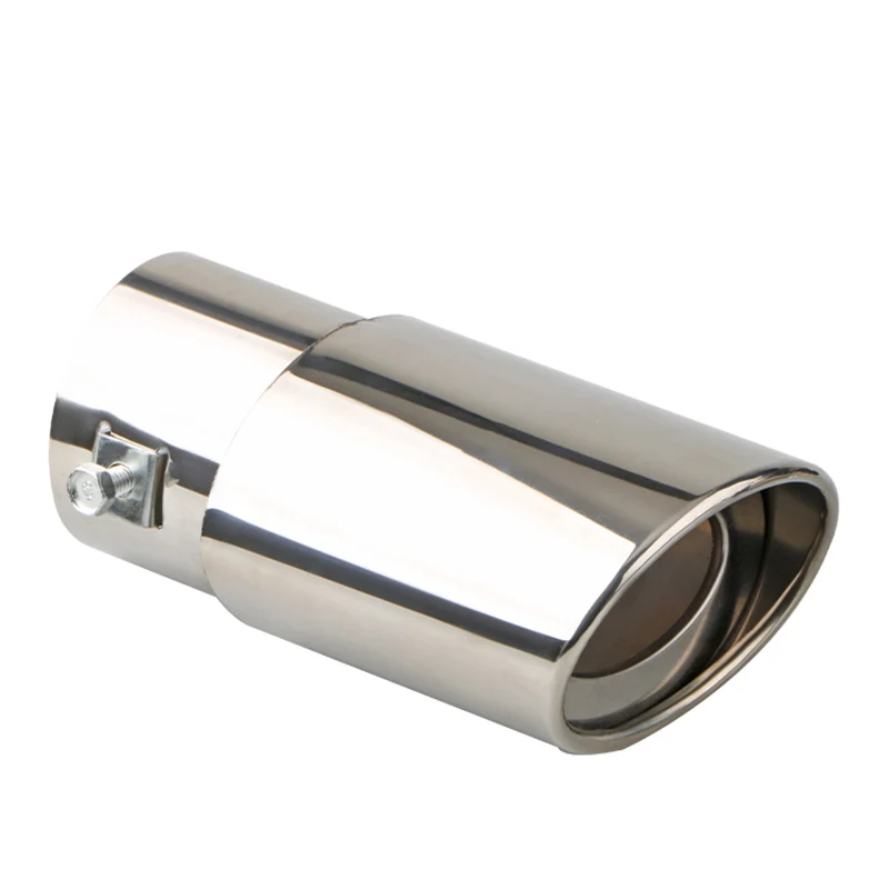 1PCS 2.5 "Inlaat Auto Auto Uitlaat Tip Pijp Rvs Chrome Trim Achter Staart Keel Voor de meeste Auto's