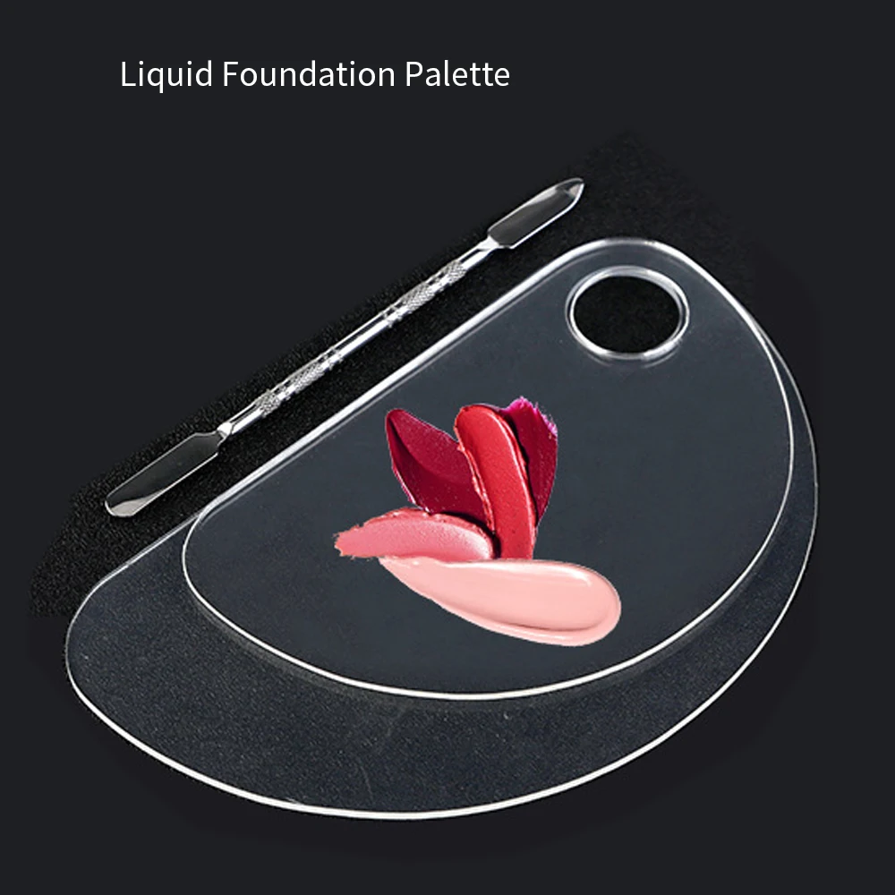 Acrylic Hand-held Nail Art Semi-circular Palette Foundation Various Makeup Products Beauty Makeup Color Display Board