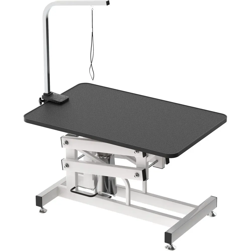 

Adjustable Height 42 Heavy-Duty Dog Grooming Table for Small to Large Dogs at Home with Clamps and Noose, Black