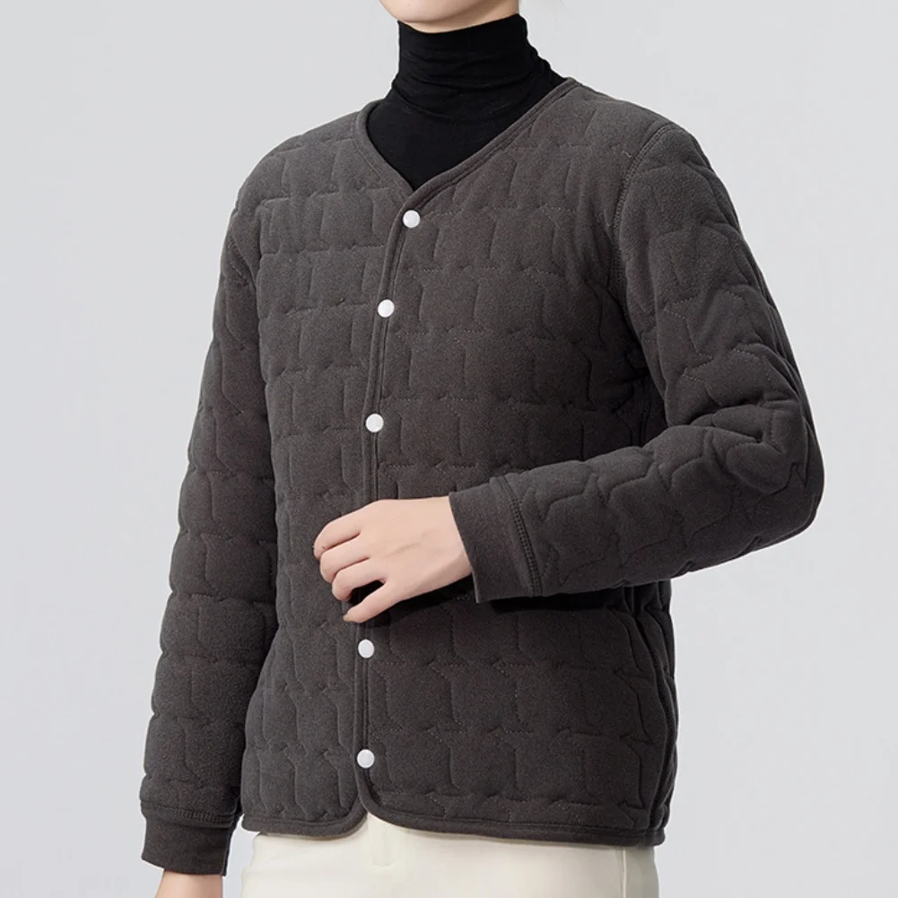 Womens Lightweight Quilted Jacket with for V Neck Loose for Fit Solid Color Design for Warm Weather Travel and Relaxation