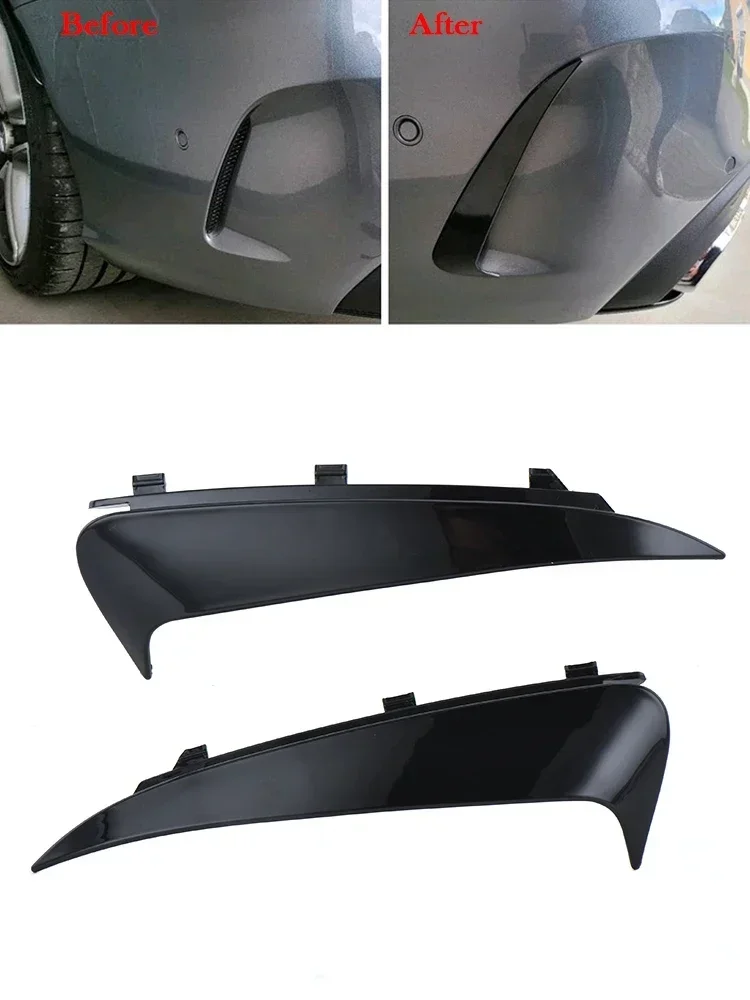 Canard Flaps For Mercedes Benz C Class W205 C205 S205 A205 AMG Line Coupe Sedan Wagon T Model Cabriolet Gloss Black Carbon Fiber