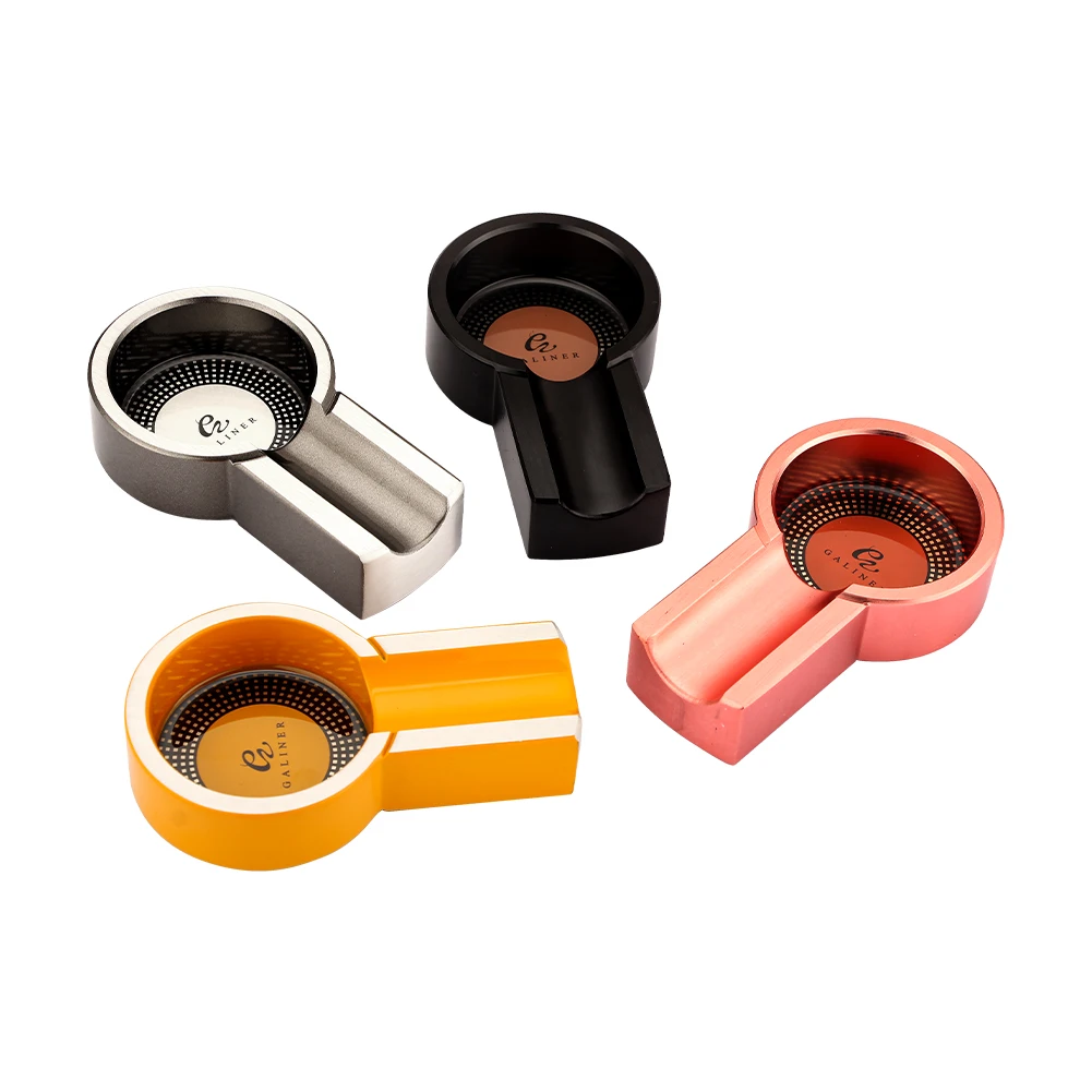 

GALINER Mini Cigar Ashtray Indoor House 1 Tube Slot Ash Tray For Tobacco Smoking Travel Outdoor Ashtray Metal or Ceramic Options