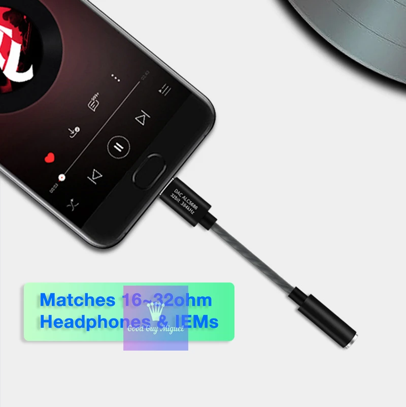 Adaptador USB tipo C a 3,5mm para auriculares, conector DAC de 32 bits y 384KHz, Realtek ALC5686, Redmi para SAMSUNG, Huawei, Honor Pixel, Win10