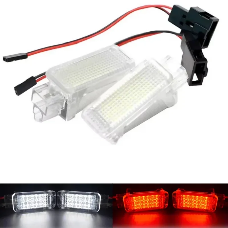 For Skoda Fabia Octavia Roomster Superb Rapid Kodiaq 2pcs LED Footwell Under Courtesy Light Luggage Trunk Glove Box Lamps view 6