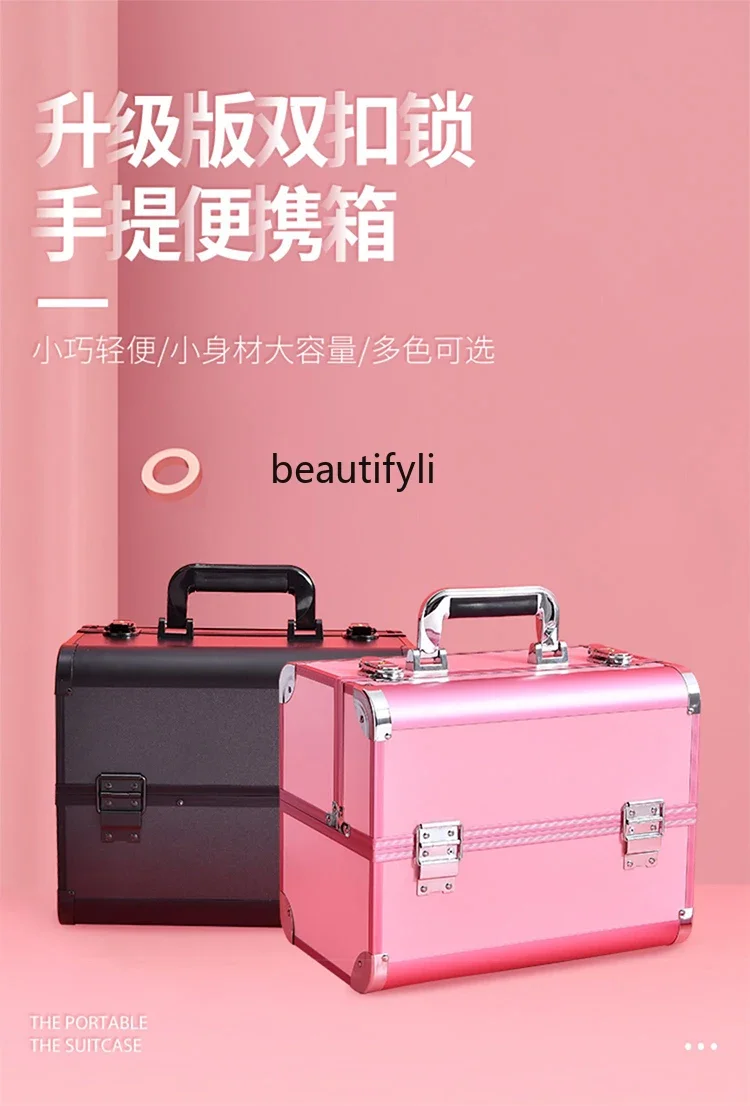 Tattoo Embroidery Toolbox Large Capacity Cosmetic Case Eyelash Beauty Nail Art Suitcase