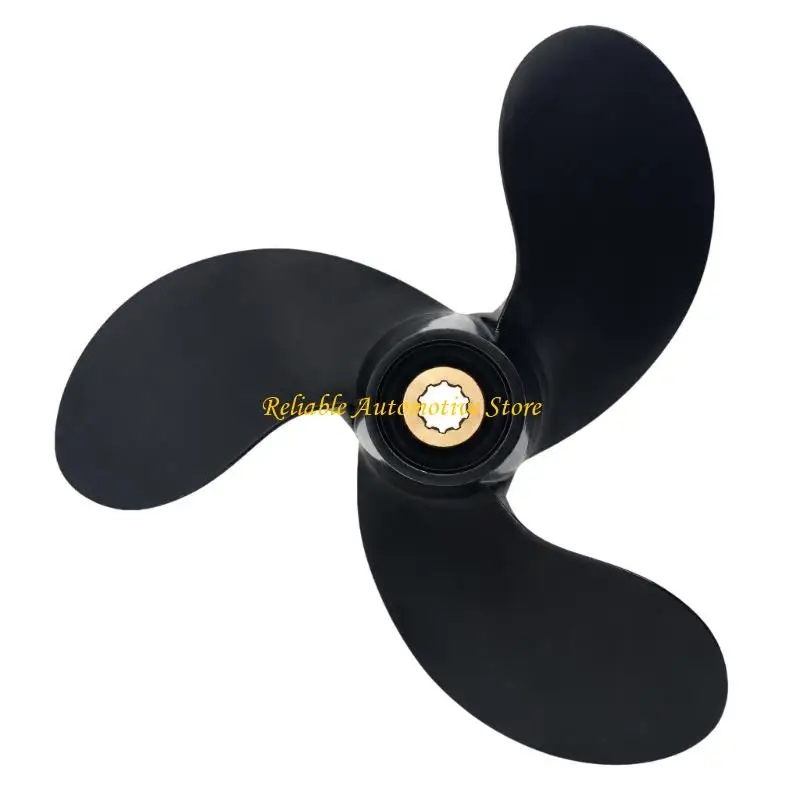 M68B 58111-98401-01T Boat Motor Propeller for 2 to 3.5 Horsepower Outboards, Aluminum 3-Blade Configuration with a Central