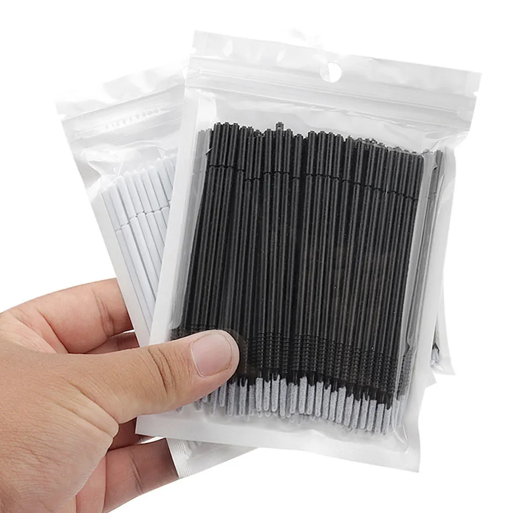 

400pcs False Eyelash Cleaning Cotton Swabs Absorbent Head Tools Lash Grafting Eyebrow Brush Makeup Accessories