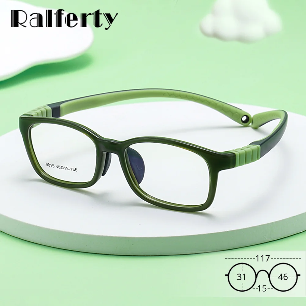 

Ralferty Unbreakable Eyeglasses Frame For Child Small Square Glasses Frame Kids Prescription Optical Frame With Strap Zero 46
