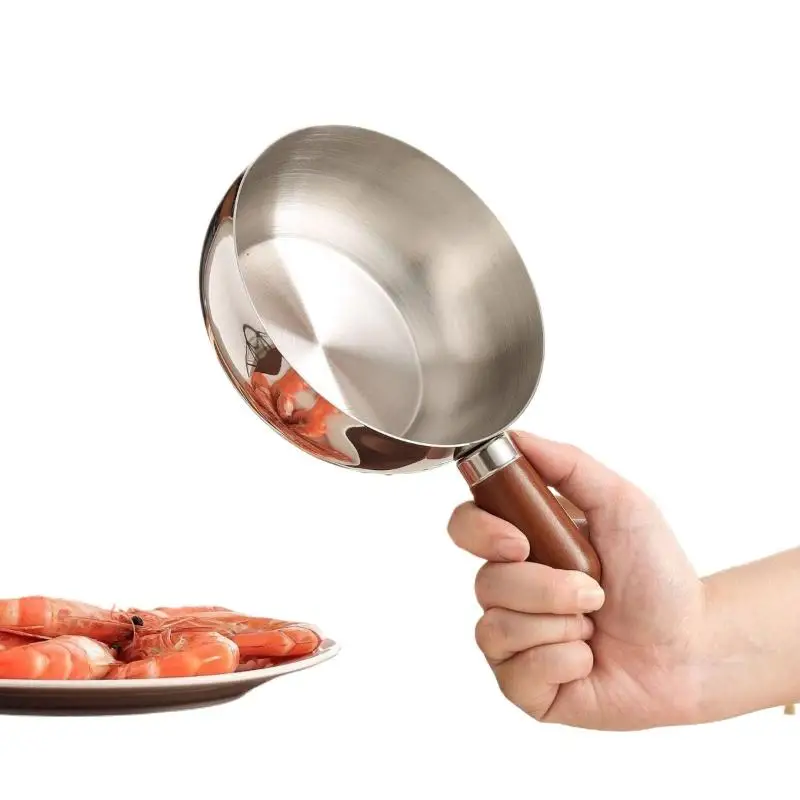 Small Pot For One Person, High-value Appearance, Peach Wood Snack Pot, Small Cooking Pot Stainless Steel Instant Noodle Pot,