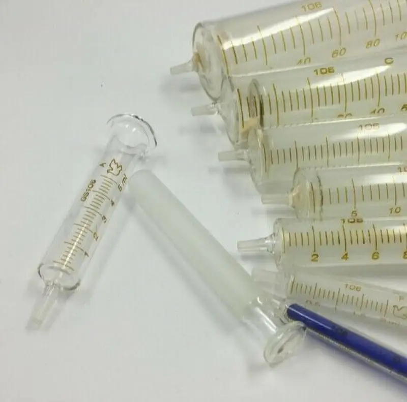 1pcs Glass Syringes Glass Sample Extractor Lab Glassware Glass Injector 1ml/5ml/10ml/20ml/30ml/50ml/100ml/120ml