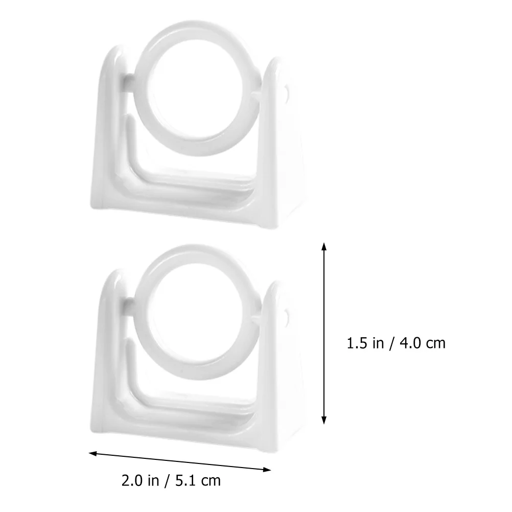 4Pcs Curtain Rod Holders Telescopic Rod Hooks Multipurpose Rotatable Ring Nail-Free Curtain Support Brackets Wall Mount Hooks