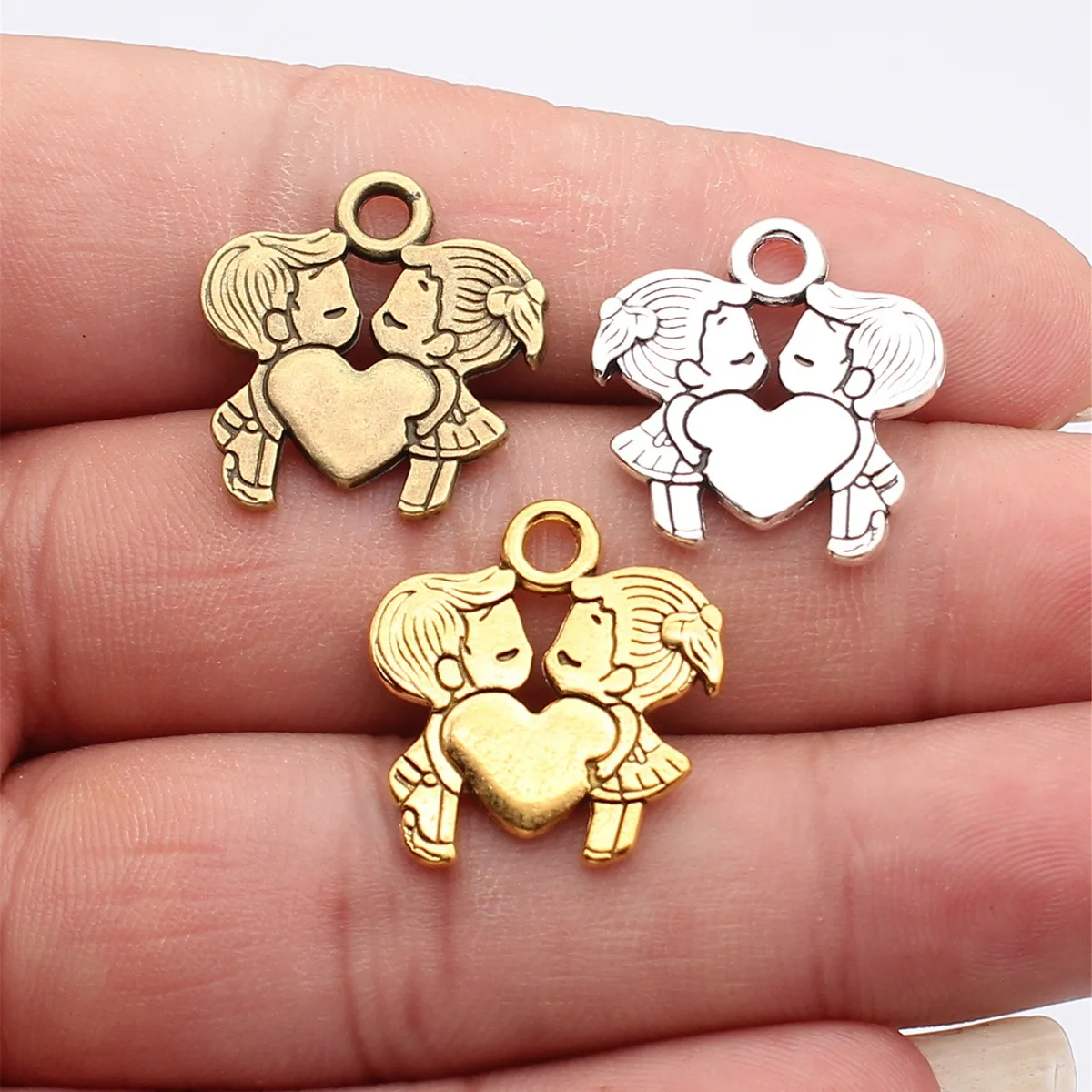Wholesale Couple Wedding Matching Love Charms Pendant For DIY Handmade Craft Jewelry Gift Accessories