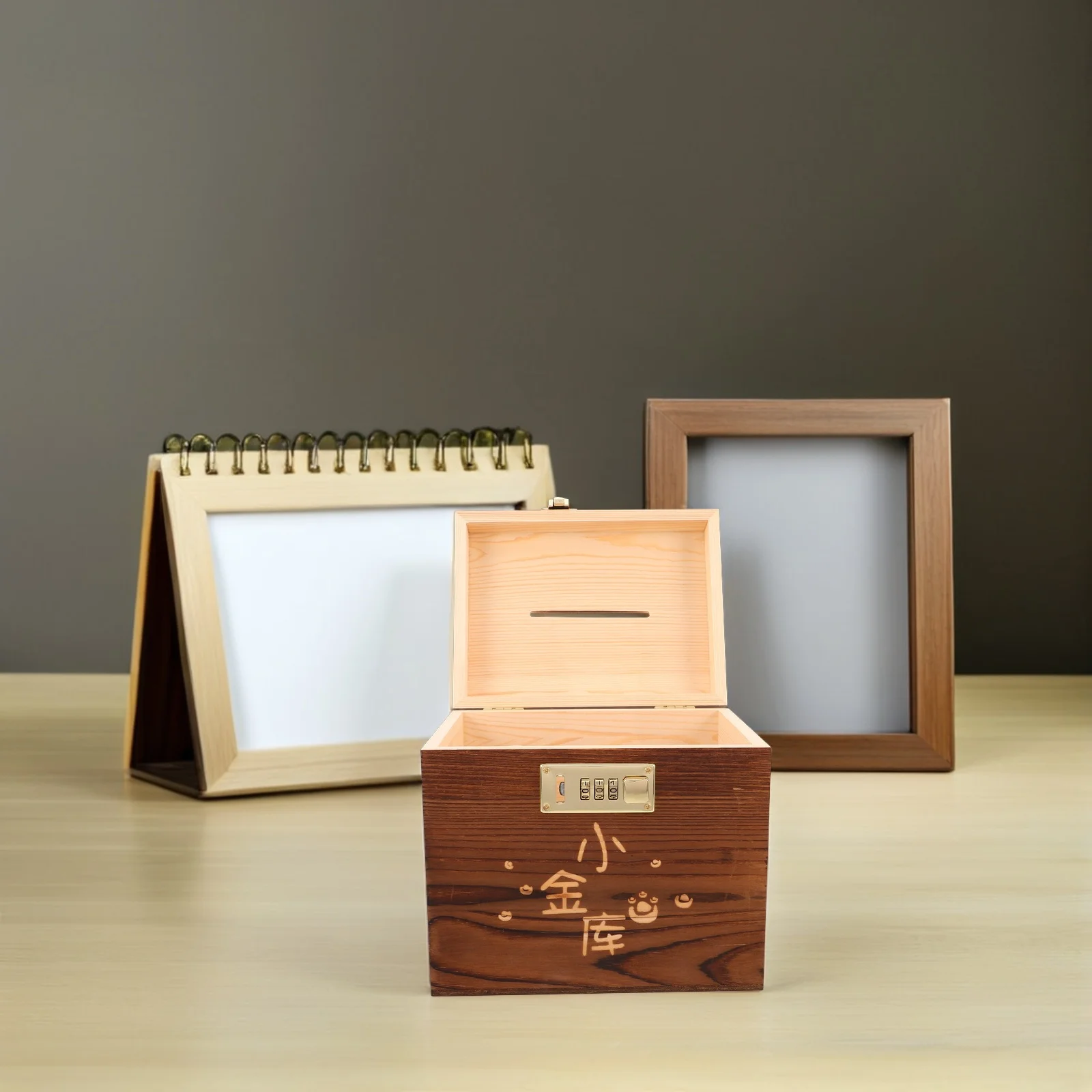 Houten geldbesparende kinderbox met slot Grote capaciteit Veilige geldbank Kinderbesparingsbox Spaarbank voor kinderen Geldbanken voor kinderen