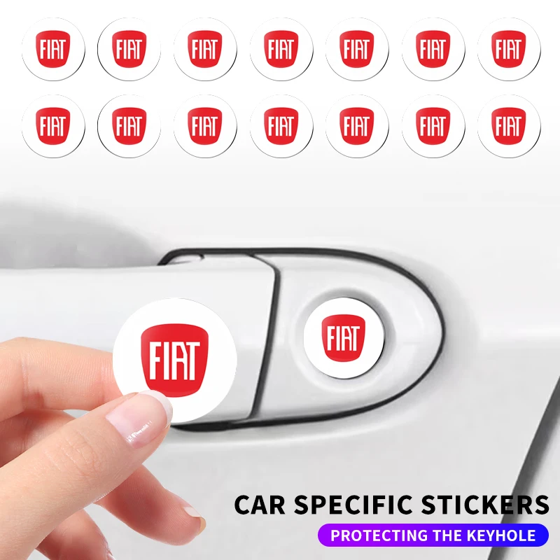 

Car Door Keyhole Protective Stickers Self-adhesive Decals For FIAT 500 Grande Punto Abarth Tipo Bravo Panda Stilo Astra Freemont