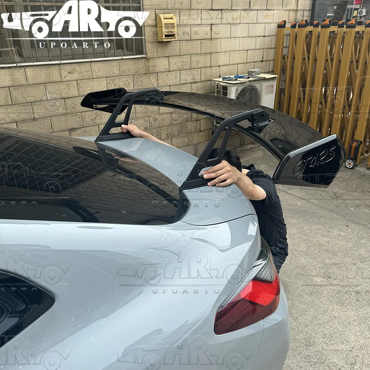 Car Glossy Black Swan Neck Spoiler ABS Rear Spoiler With Aluminum Bracket 19Th Gen Universal GT4RS Style Rear Wing For Sedan Car - view 3