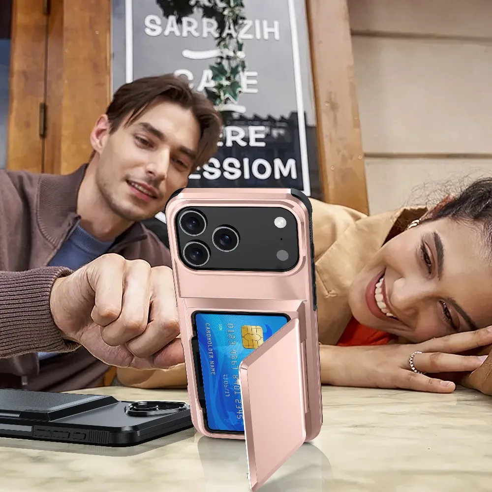 New Style Flip Card Pocket Phone Case for iPhone 11-17 Pro Max Plus - 2-in-1 Wallet Protective Cover, Anti-Scratch Shockproof