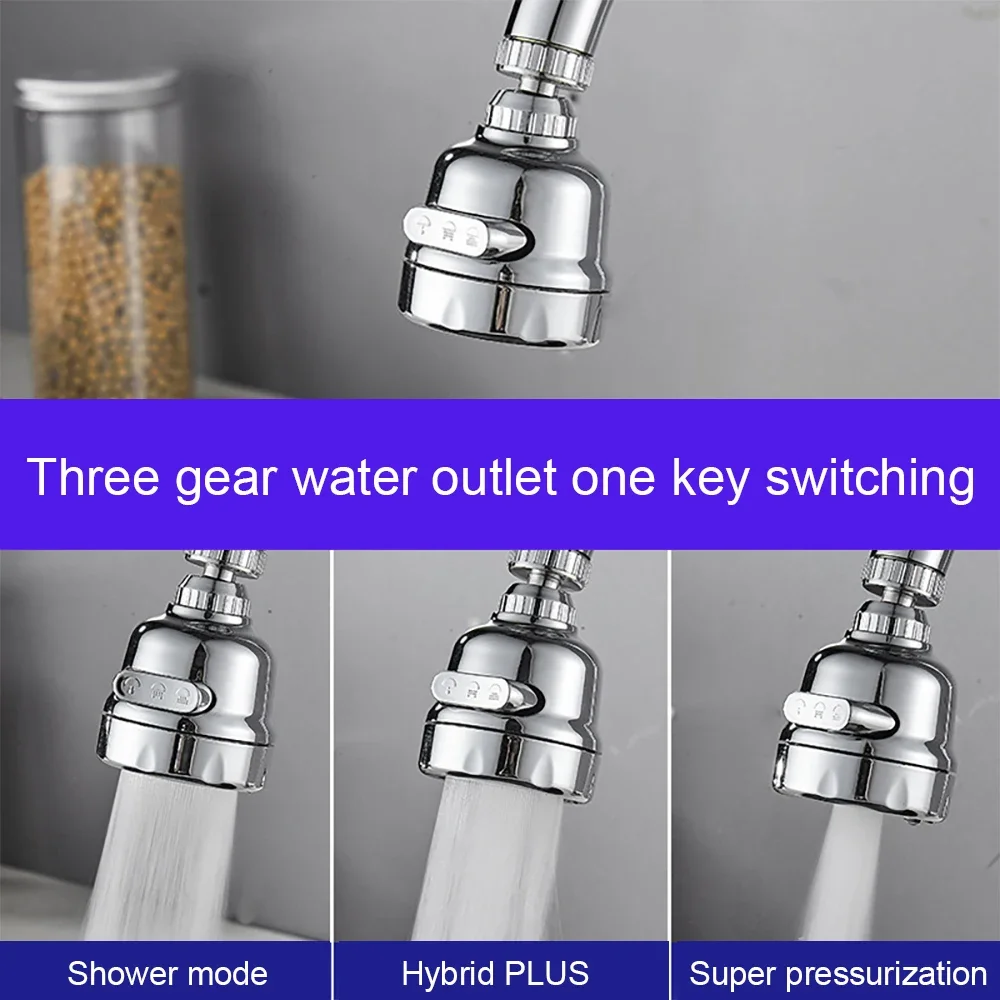 Faucet Sprayer Attachment 360° Rotating Faucet Aerator Sink Sprayer Adjustable Kitchen Sink Tap Head Water Saving Extend Nozzle