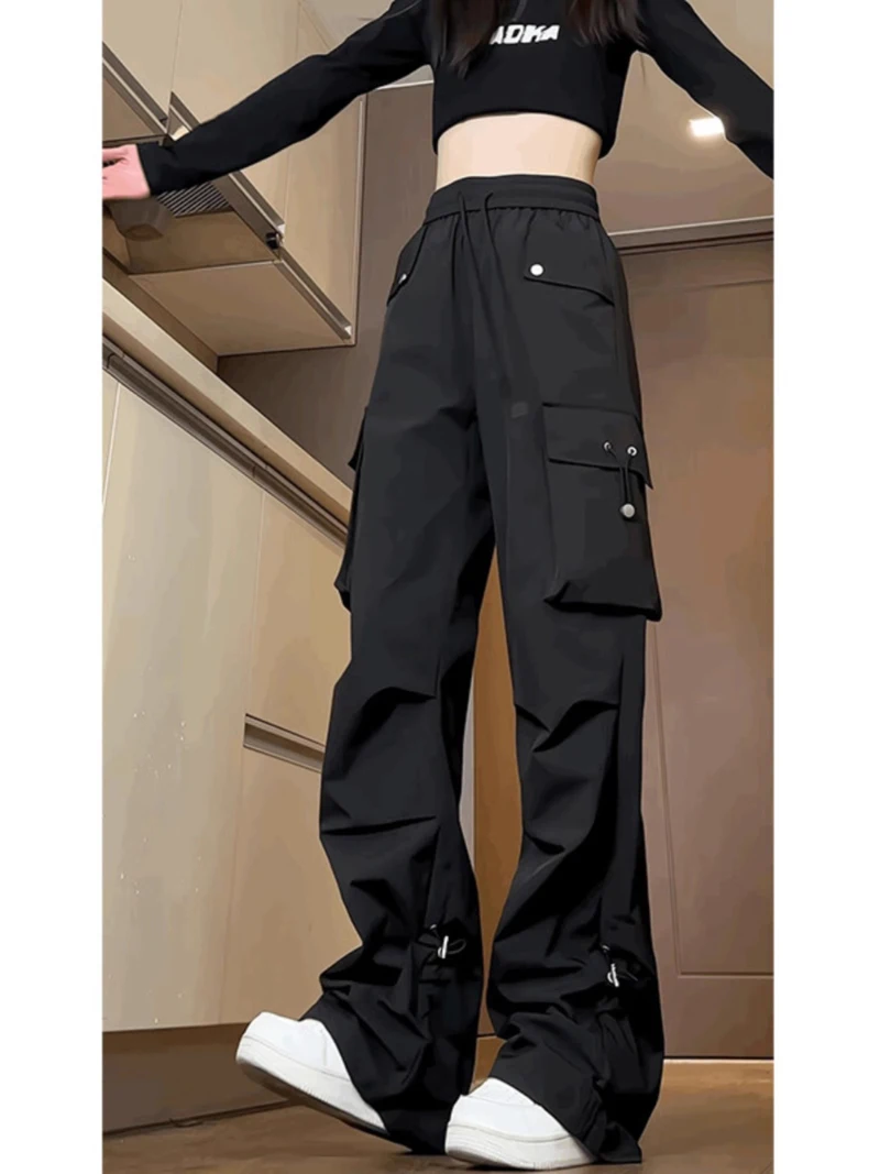 Cargobroek Dames Marine Vier seizoenen Canvas Polyester Gesplitst Klimmen Functioneel Bergbeklimmen Sneldrogend Ademend Oversize