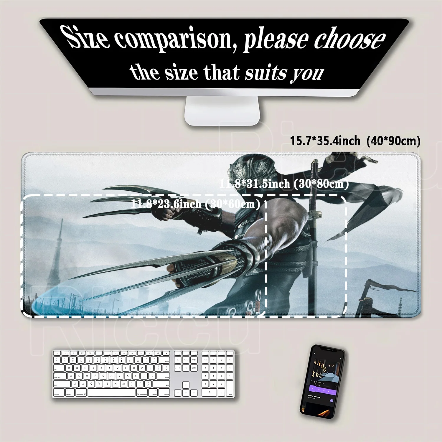 Simplicity Art Cute Cat Large teclado mouse pad Computer Gaming offices accessories mousepad Big Keyboard Gamer 100x50cm deskmat