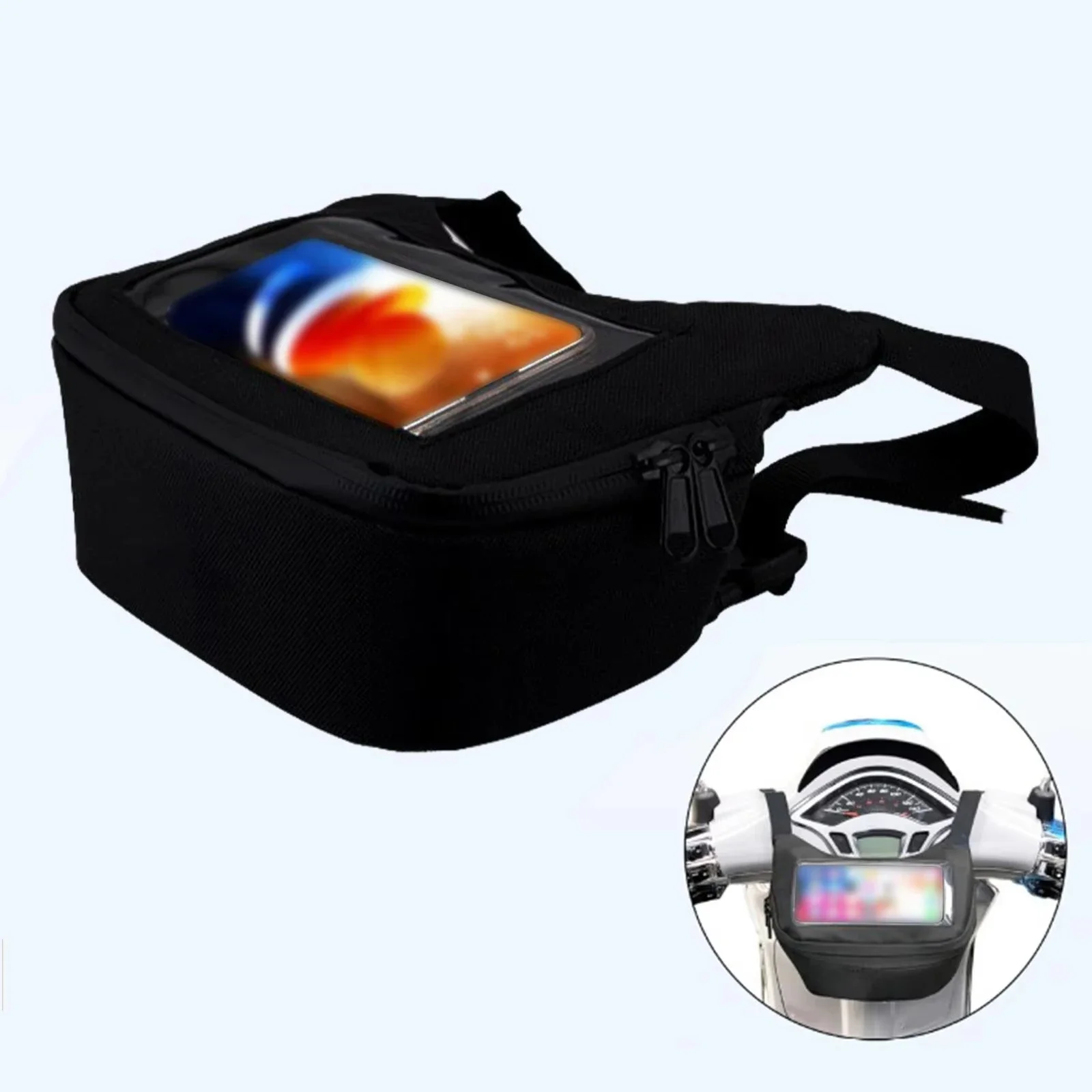 for Motorcycle Handlebar Bags Waterproof Dry Bag Touch Screen Phone Holder Motorcycle Accessories Front basket  Storage Bag
