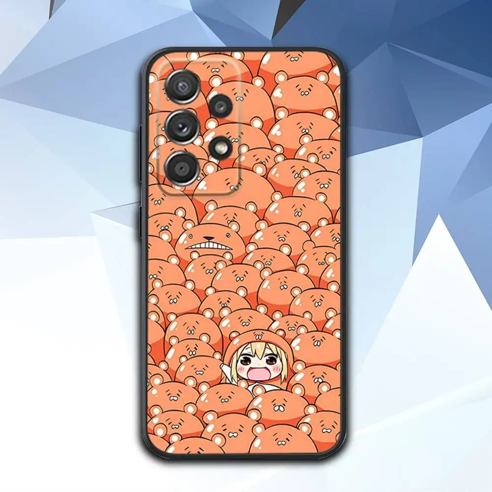 حافظة هاتف U-Umaru Cute D-DomaS لهاتف سامسونج S 25,24,23,22,30,21,10,9,Ultra,Plus,Lite,FE,4,5G حافظة سوداء ناعمة