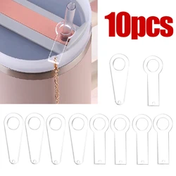 10pcs Clear Acrylic Straw Charm Holder,Straw Charm Topper Blanks For Tumbler Decorations,Straw Dangle Charm ,Cup Accessories.