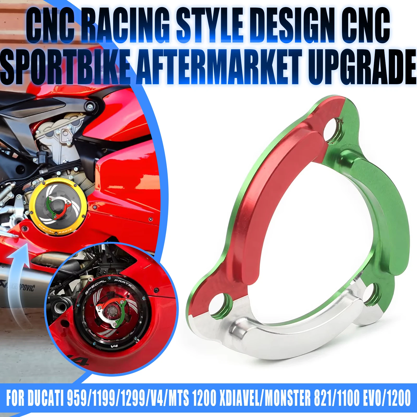Motorcycle CNC Racing Clear Clutch Cover Spring Retainer Pressure Plate For Ducati Panigale V4 959 1199 1299 Monster Xdiavel 821