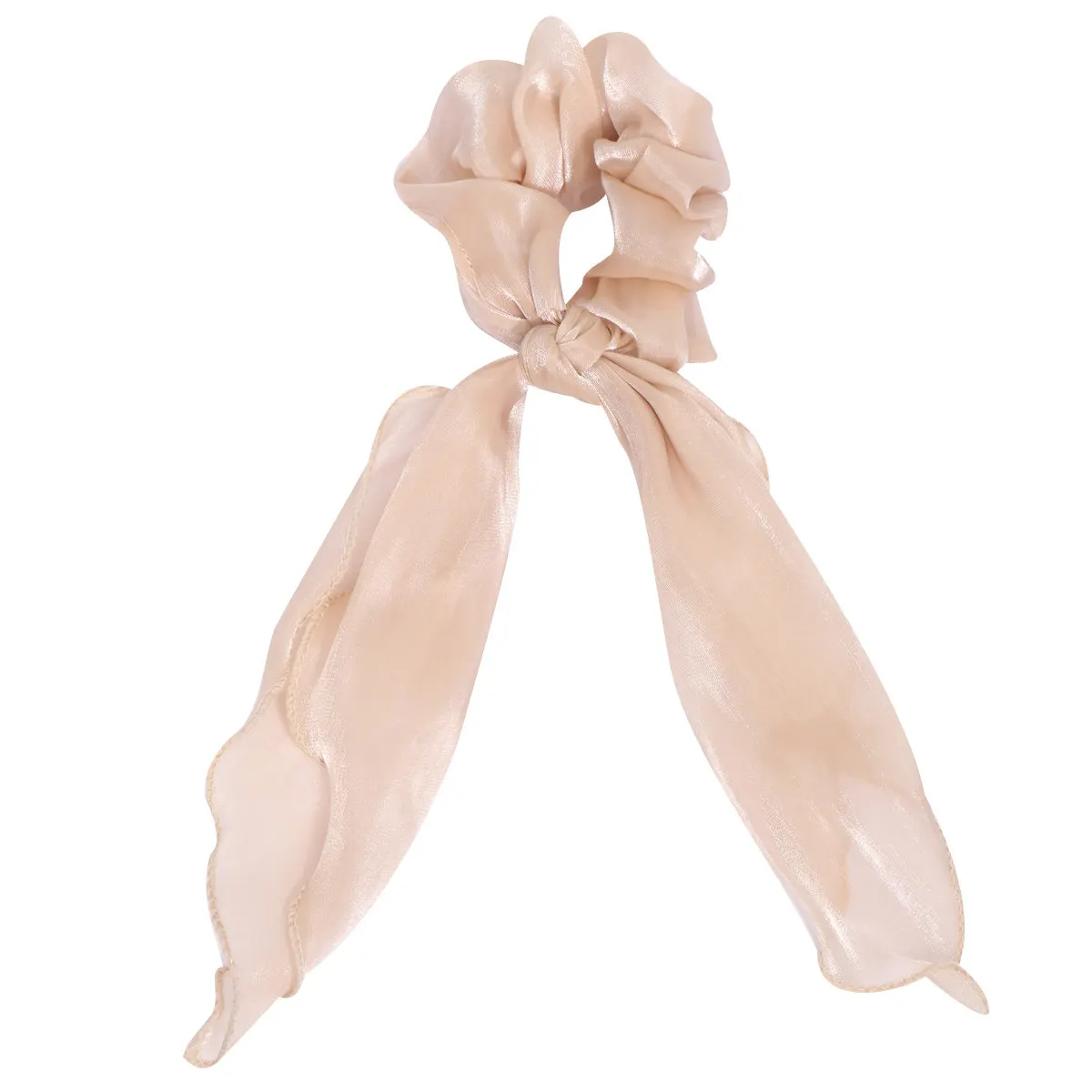 2Pcs Solid Color Satin Hair Tie Set Women's Cloth Hair Rope Soft Elastic Ponytail Holder Stylish Daily Accessory Gift for Her