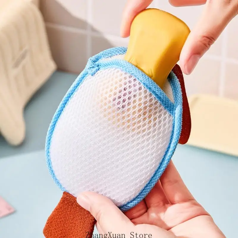 Loofah Scrubber With Soap Storage Soft Exfoliating Mesh Durable Towel Cloth Bath Essential 3XUF