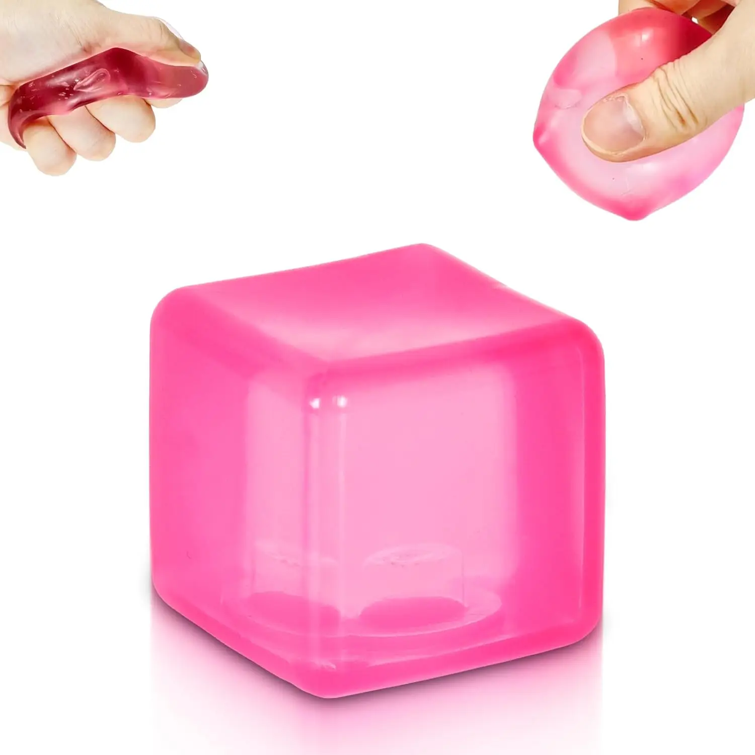 

Мячик-антистресс в форме кубика льда, 5 см, розовый, мягкая игрушка-сквиш для снятия тревоги у взрослых и детей