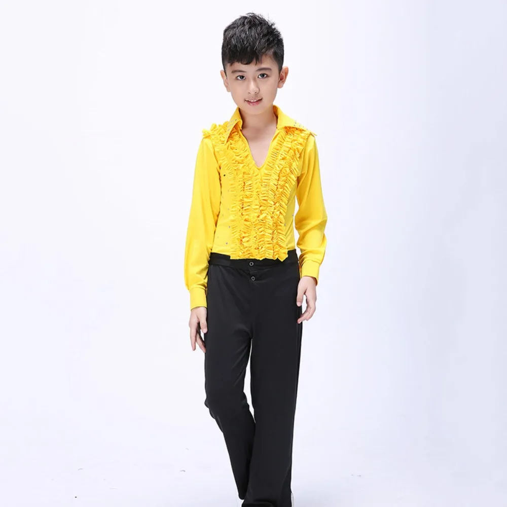 

Latin Dance Dress Performance Costume Boy Set Dance Wear Stage Kids Clothes Party Children Clothing Tassel Practice Uniform