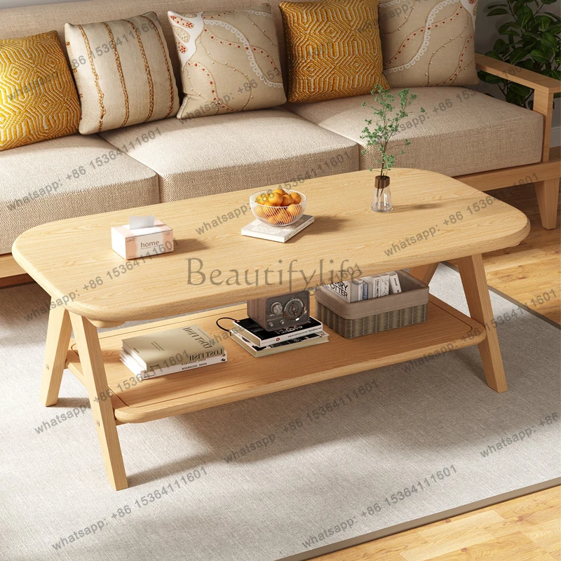 Extendable Exterior Coffee Table Luxury Trendy Japanese Retro Coffee Table Textured Warm Stolik Kawowy Living Room Furniture