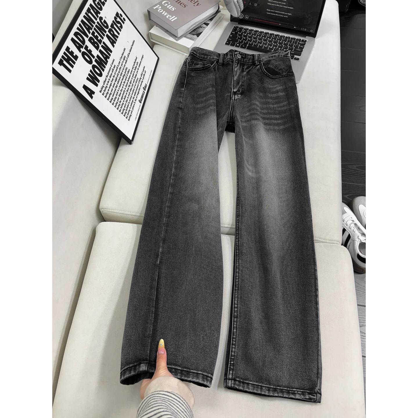 

Джинсы Y2K женские, ретро, широкие брюки, винтажные, свободные, повседневные, джинсовые, модные, с принтом, расклешенные