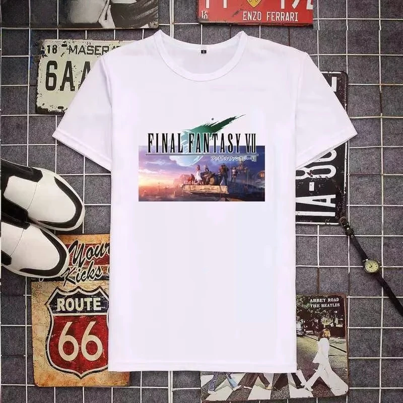 Sons of Avalanche Final Fantasy FF7 Washed Cotton T‑shirt Unisex Classic Video Game Short Sleeve Streetwear Casual Tops view 4