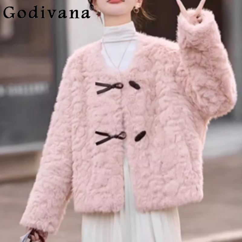 

Temperament Age-reducing Fashion Round Neck Versatile Short Coat Sweet Woman Loose Elegant Korean Gentle Long-sleeved Coats