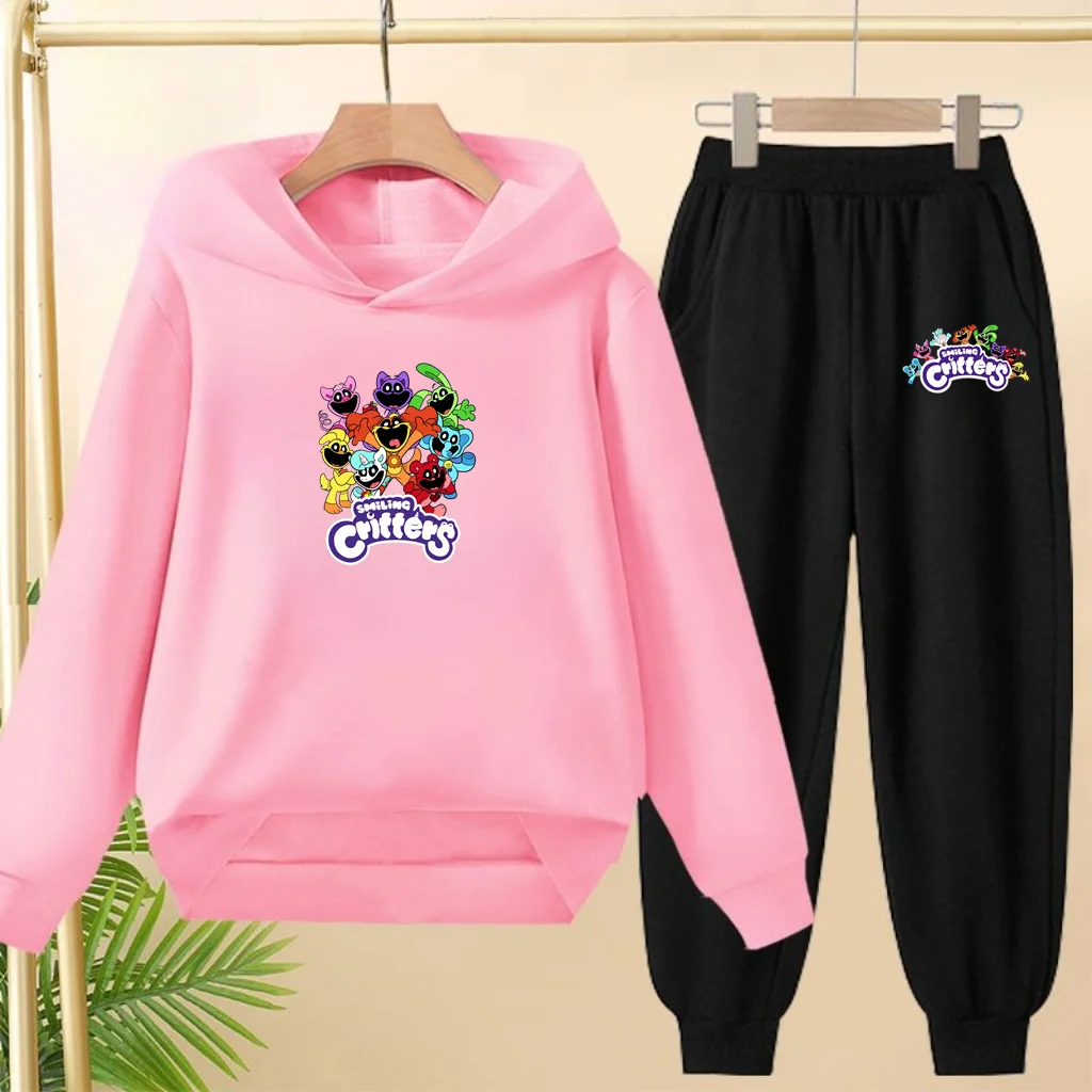 

Children's Anime Games Animal Smile Hoodie Pullover 3-12Yrs Coat Sweatshirt+ Pants Boys Girls Toddler Trendy Clothes Leisure Set