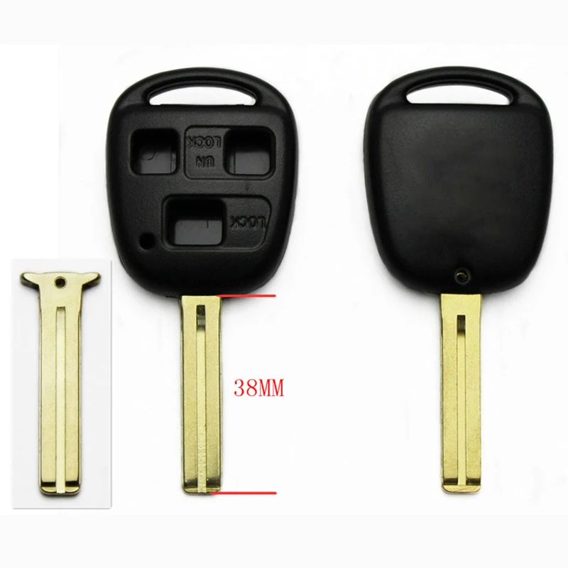 

3 Buttons Remote Key Shell Replacement For Lexus ES300 LS400 LS430 LX470 SC300 38mm 40mm 46mm Uncut Blade With Logo 10PCS/Lot