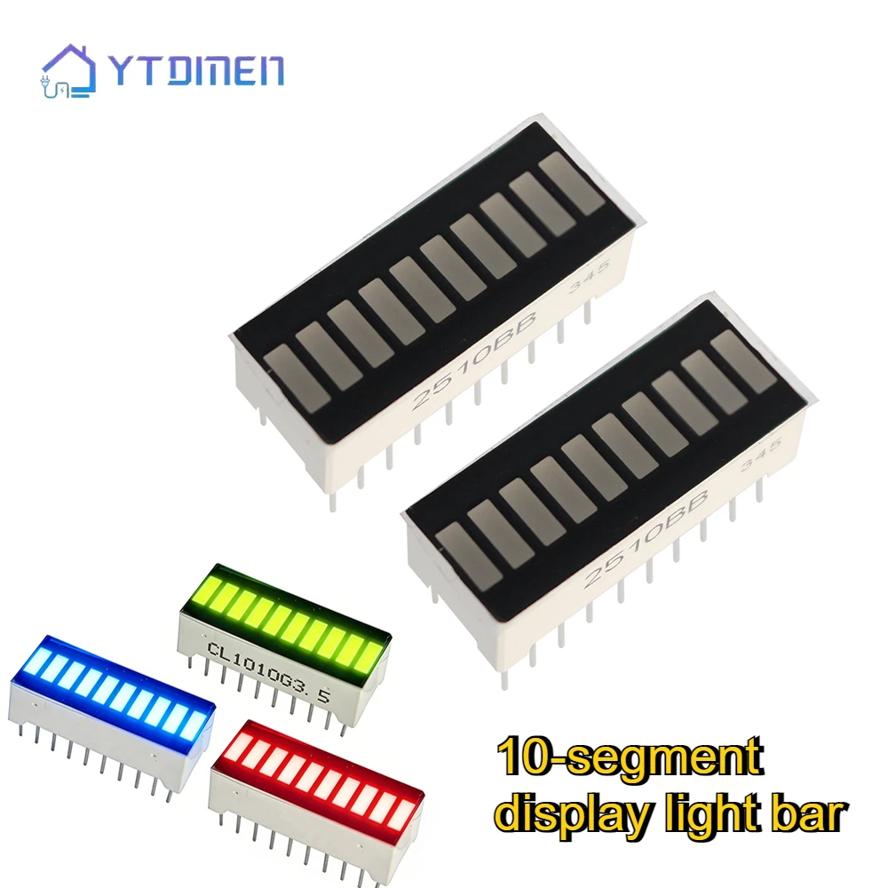 

5 шт. 10-сегментных светодиодных графических дисплеев (красный, зеленый, синий) с суперярким светом для DIY электроники