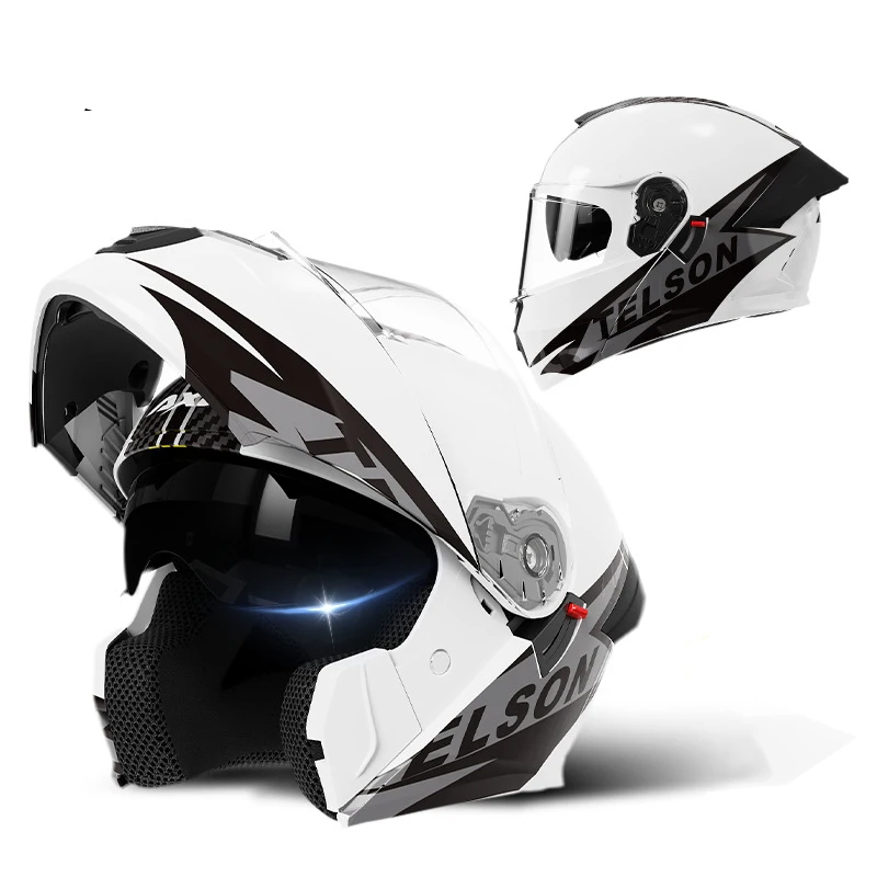 

Motorcycle Helmet Dual Visor Modular Flip up Full Face Helmet for Adult Men and Women DOT Approved Helmet Unmasked