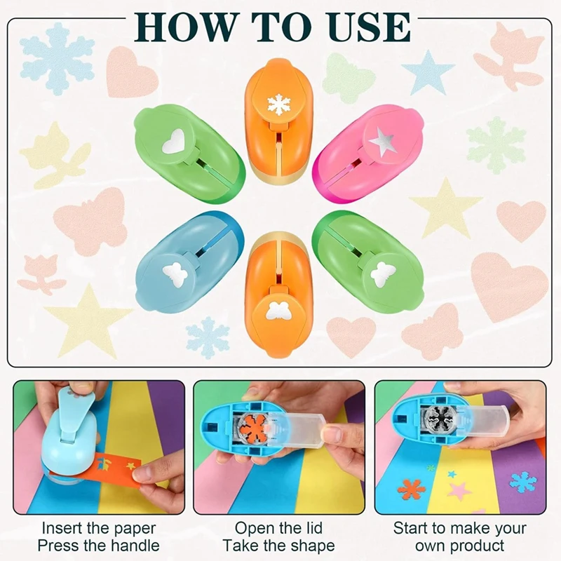 15 Pcs Craft Hole Punch Shapes Handmade Scrapbook Paper Punches Shape Cutters For Paper Mixed Shape Hole Puncher, Durable