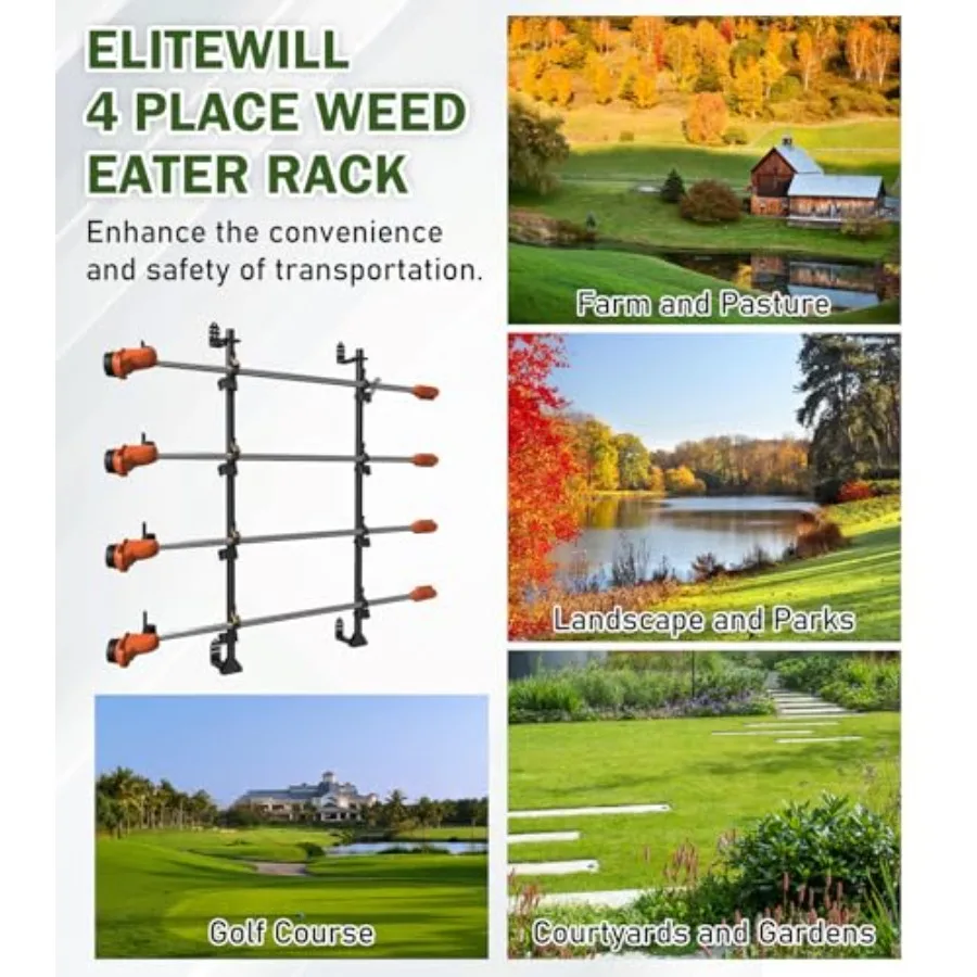 رف Weedeater ذو 4 أضعاف للمقطورات المفتوحة أو المغلقة: رف تشذيب متين مع آلية قفل لشاحنات المناظر الطبيعية والحديقة #5