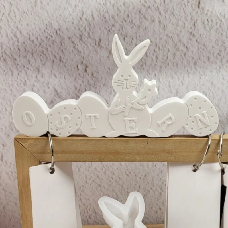 Letter Ostern Silicone Ornaments Mold Easter Rabbit Casting Mold Bunny Spring Decor Easter English Alphabet Plaster Glue Molds