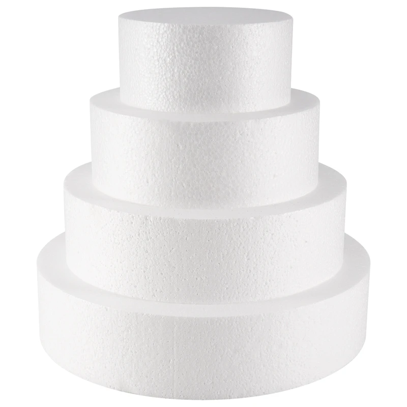 4 Pack Foam Cake Dummy For Decorating And Wedding Display,Sculpture,Modeling DIY Arts,Kids Class,Floral